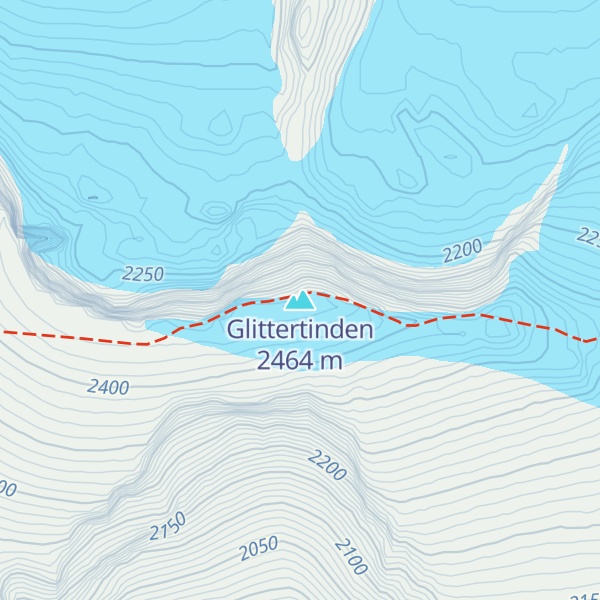 Map of Glittertinden