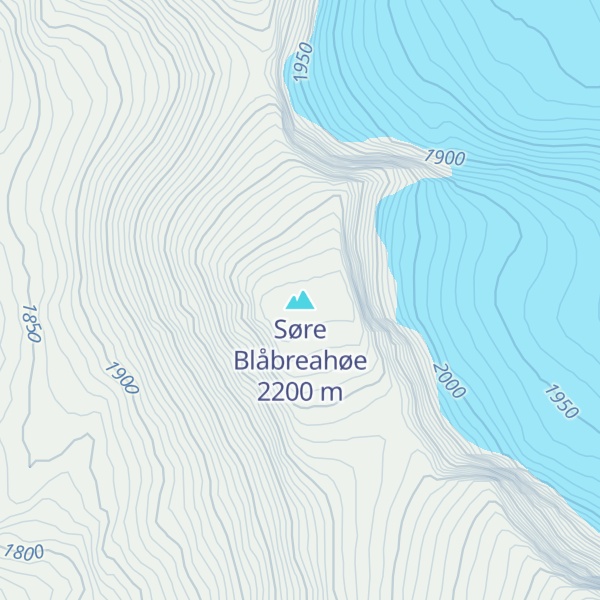 Map of Søre Blåbreahøe