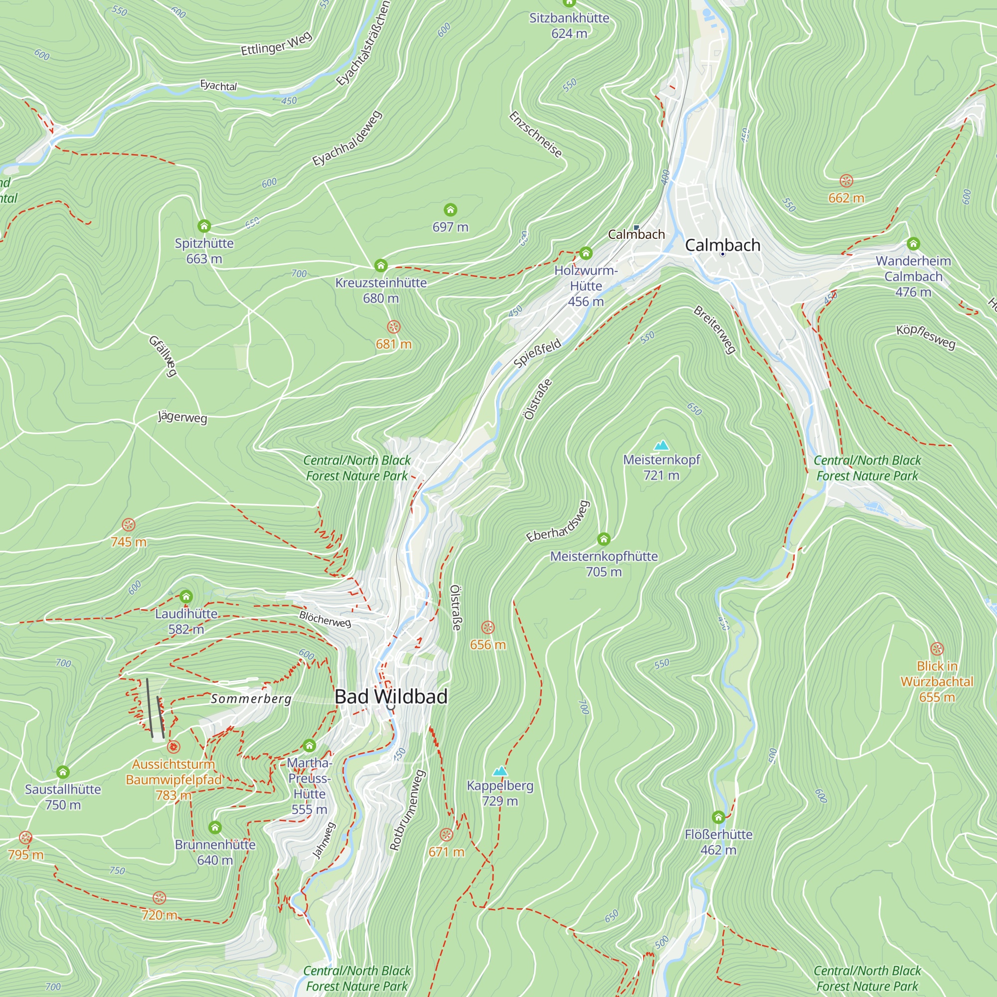 Hütte Luginsland map