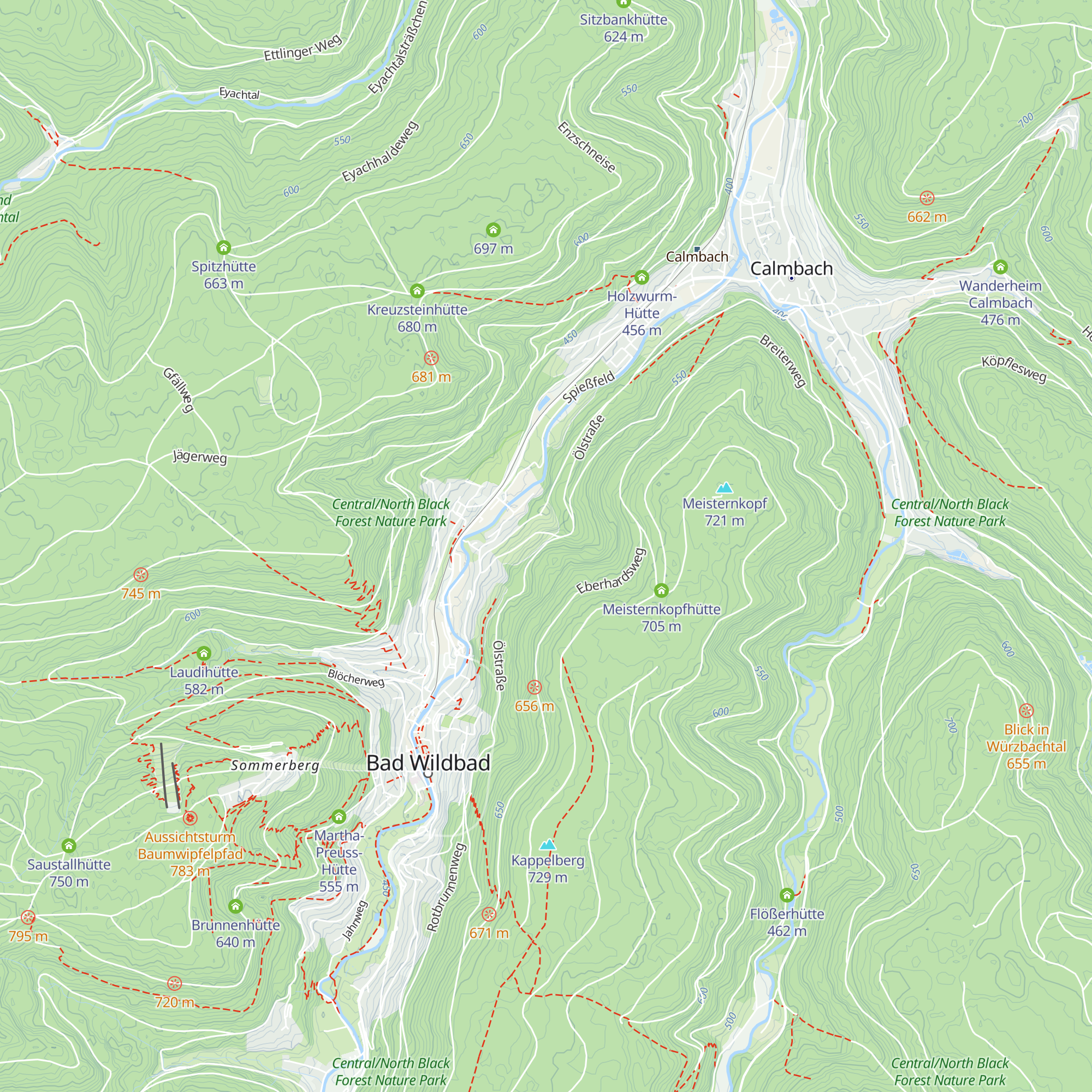 Hütte Luginsland map