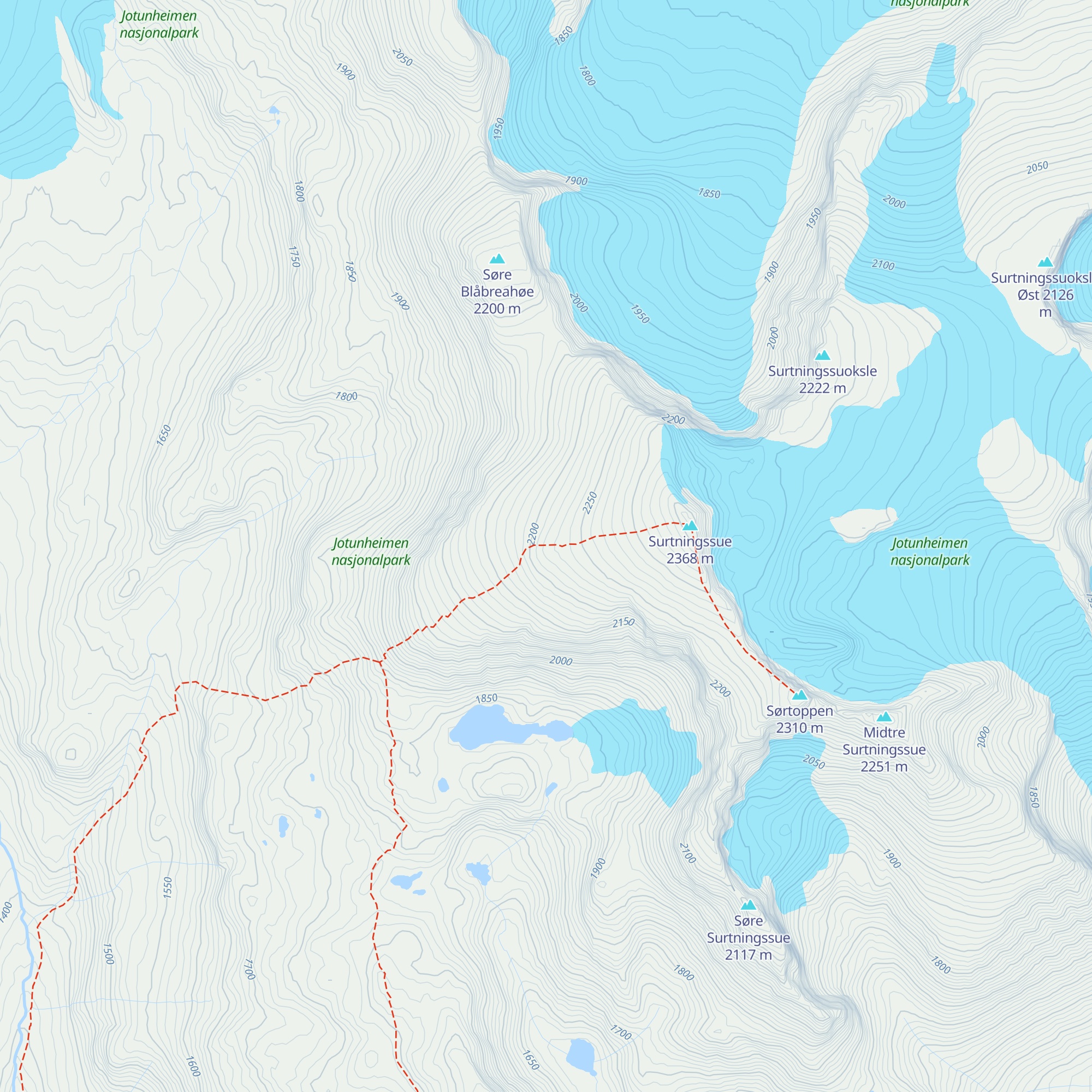 Nødbu Surtningssue map