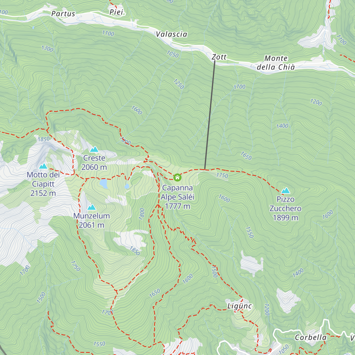 Capanna Alpe Saléi map