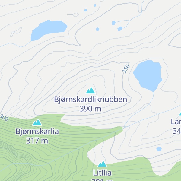 Map of Bjørnskardliknubben