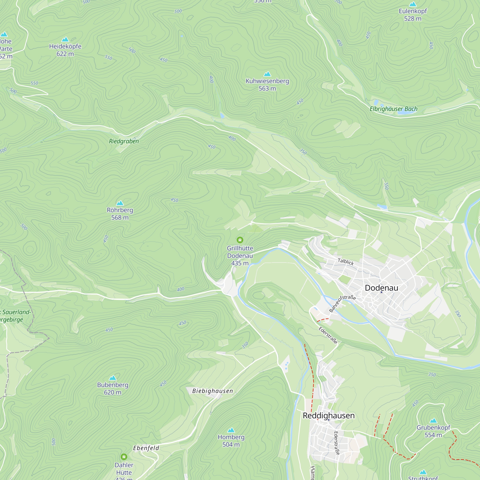 Grillhütte Dodenau map