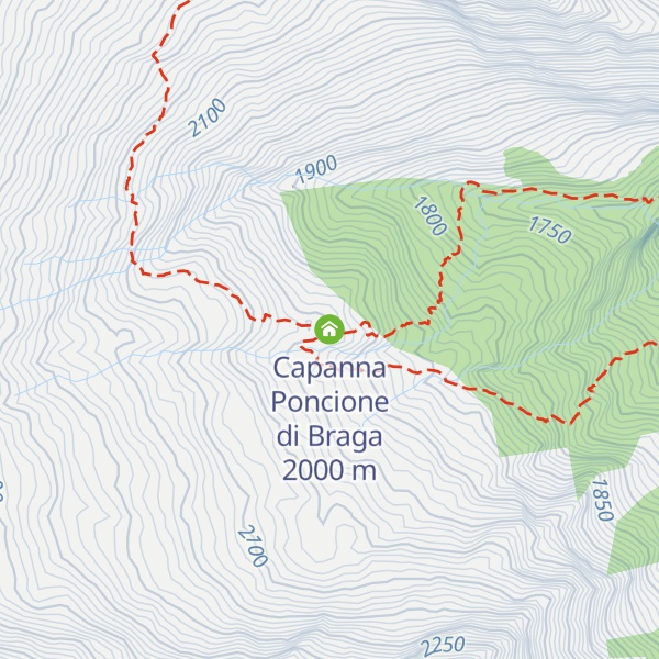 Map of Capanna Poncione di Braga