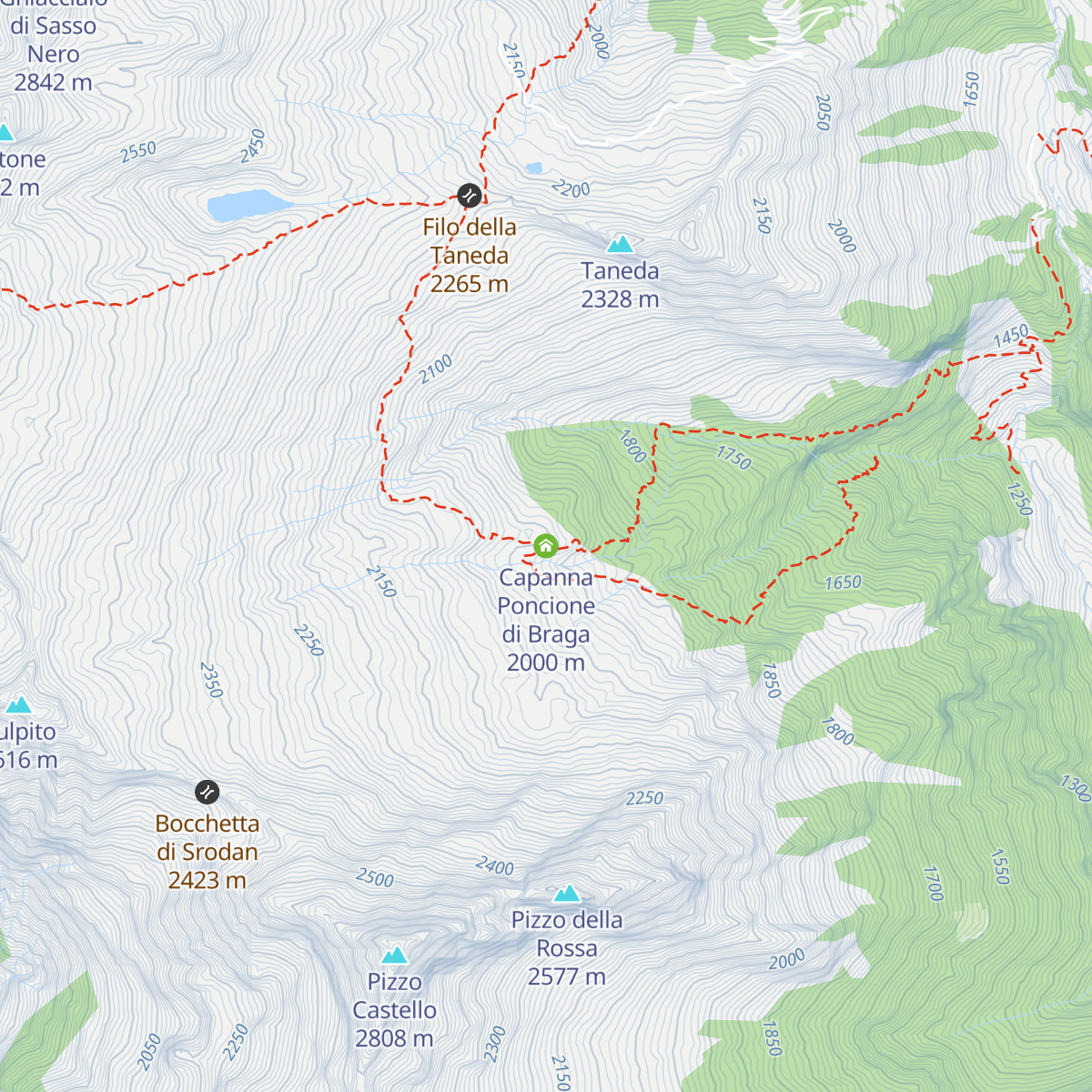 Capanna Poncione di Braga map