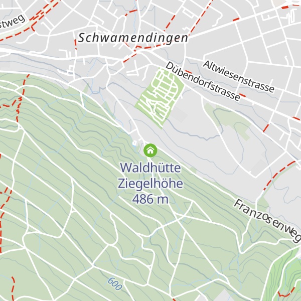 Map of Waldhütte Ziegelhöhe