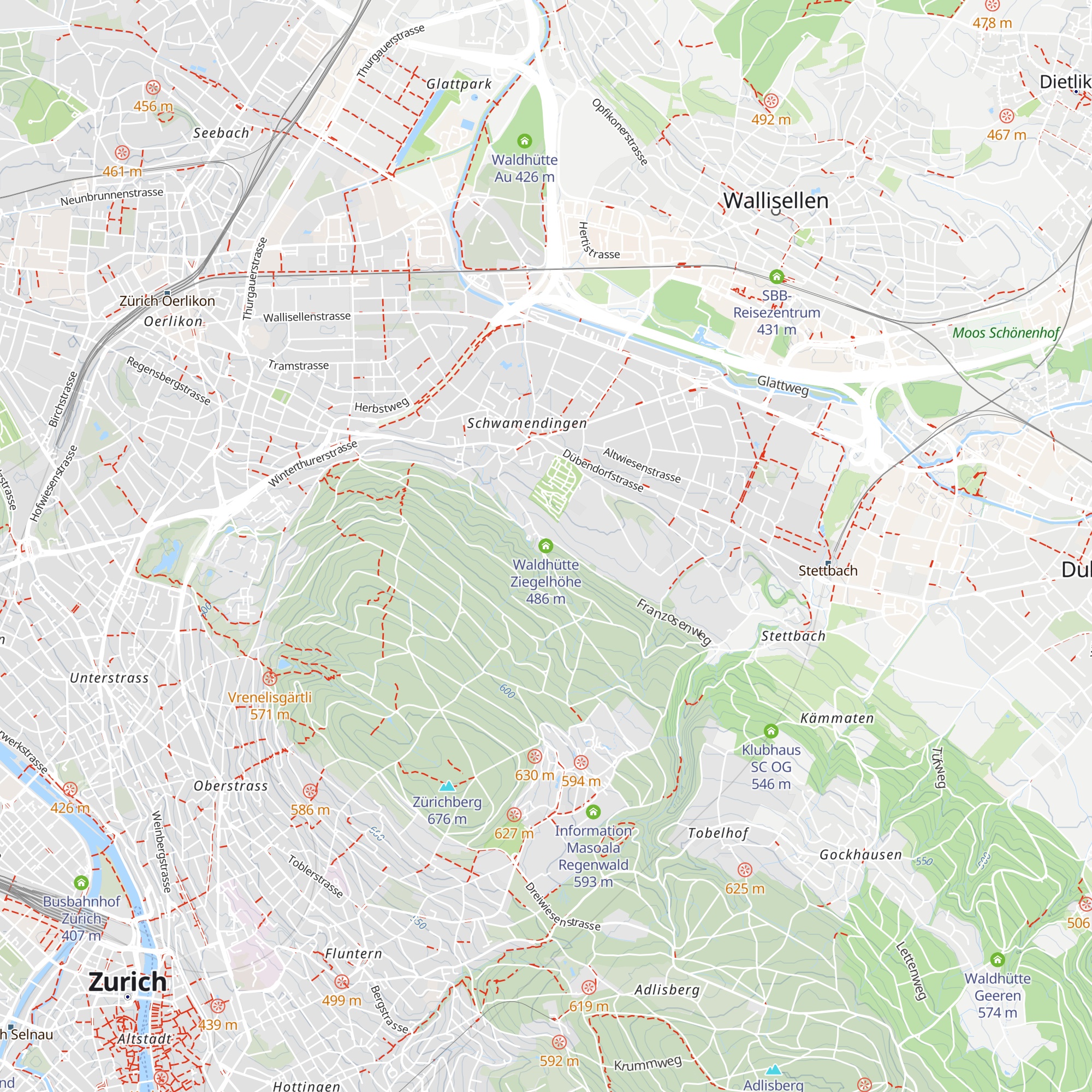 Waldhütte Ziegelhöhe map