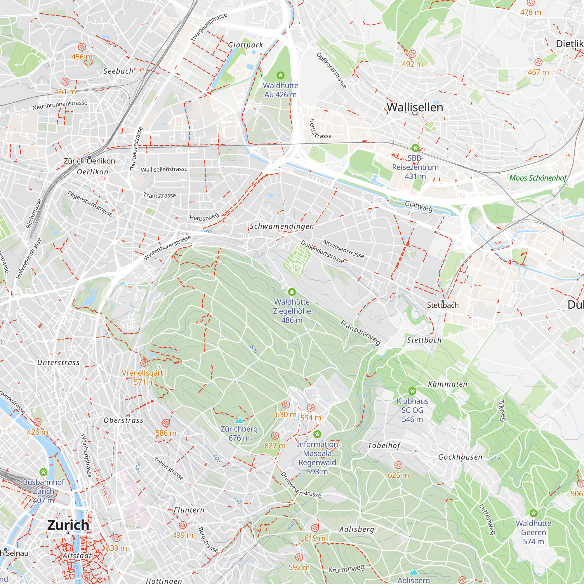 Waldhütte Ziegelhöhe map