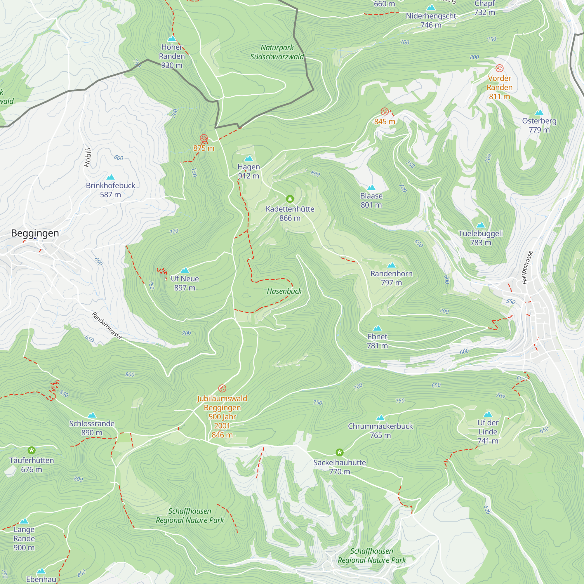 Hasenbuckhütte SAC map