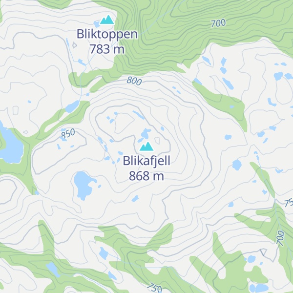 Map of Blikafjell