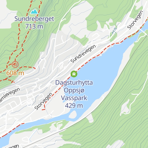 Map of Dagsturhytta Oppsjø Vasspark
