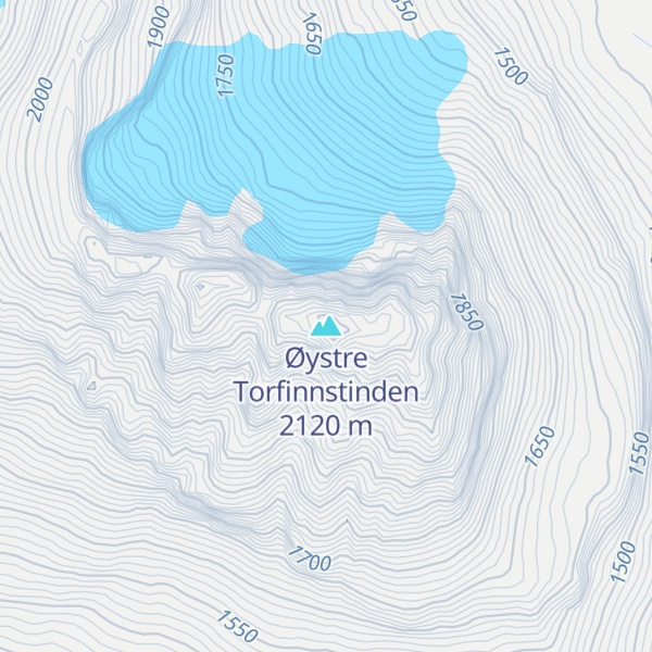 Map of Øystre Torfinnstinden