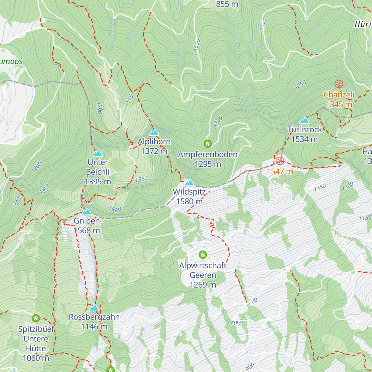 Berggasthaus Wildspitz map