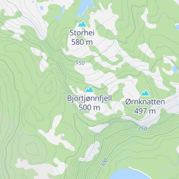 Map of Bjortjønnfjell