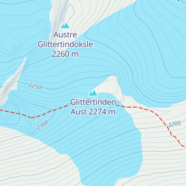 Map of Glittertinden Aust