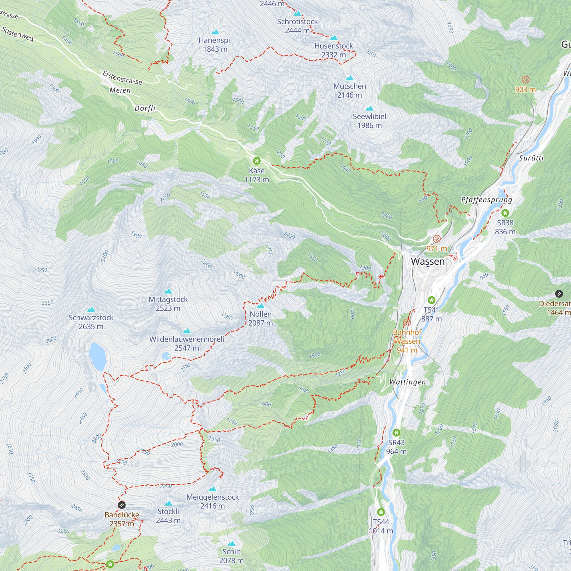 Jagdhütte Riederen map