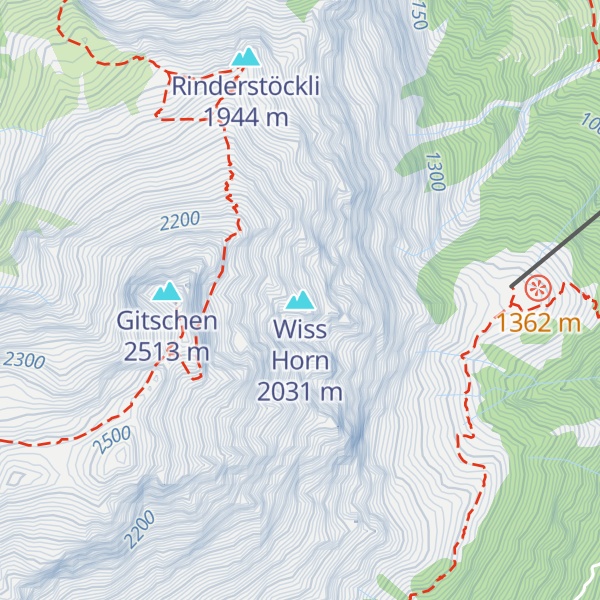 Map of Wiss Horn