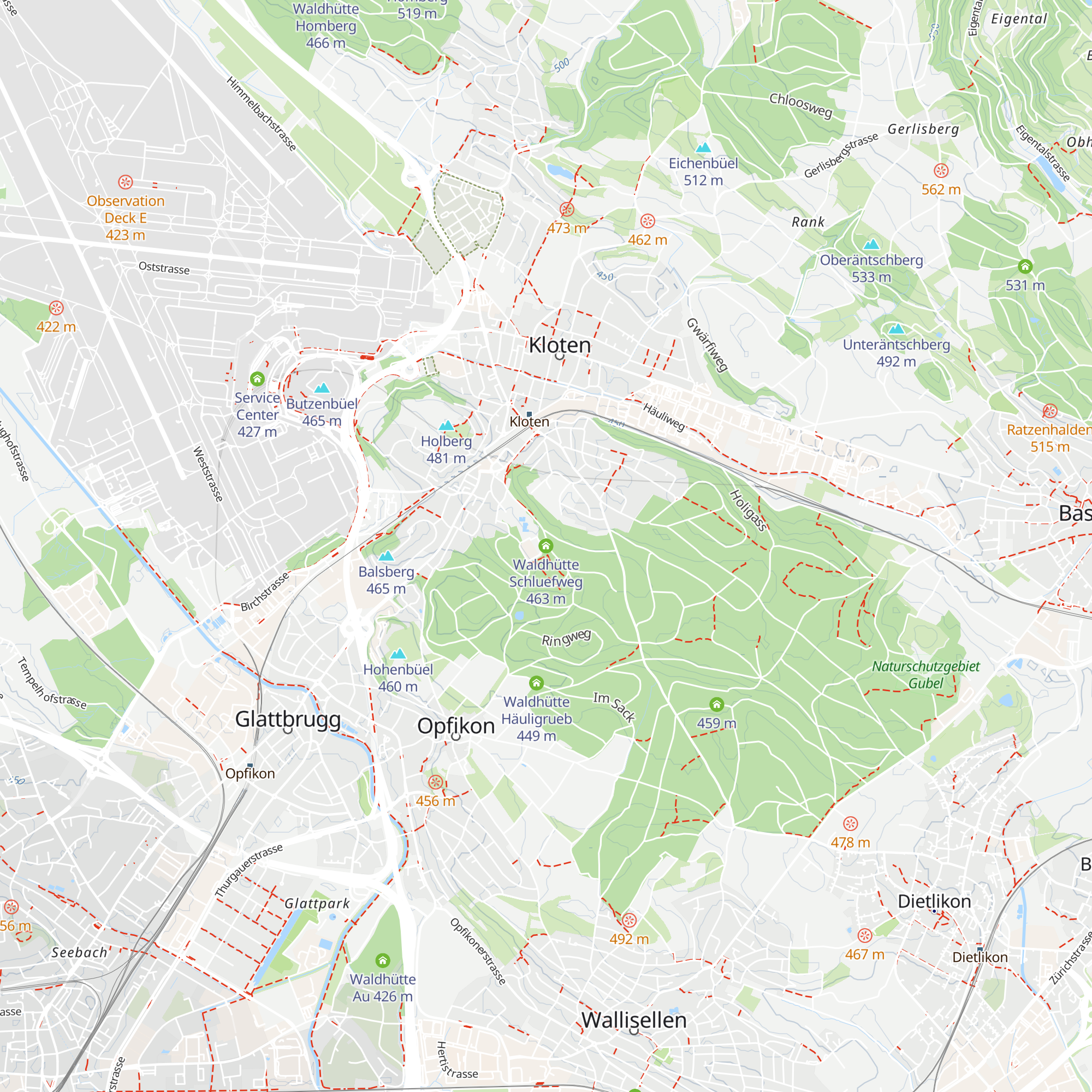 Waldhütte Schluefweg map