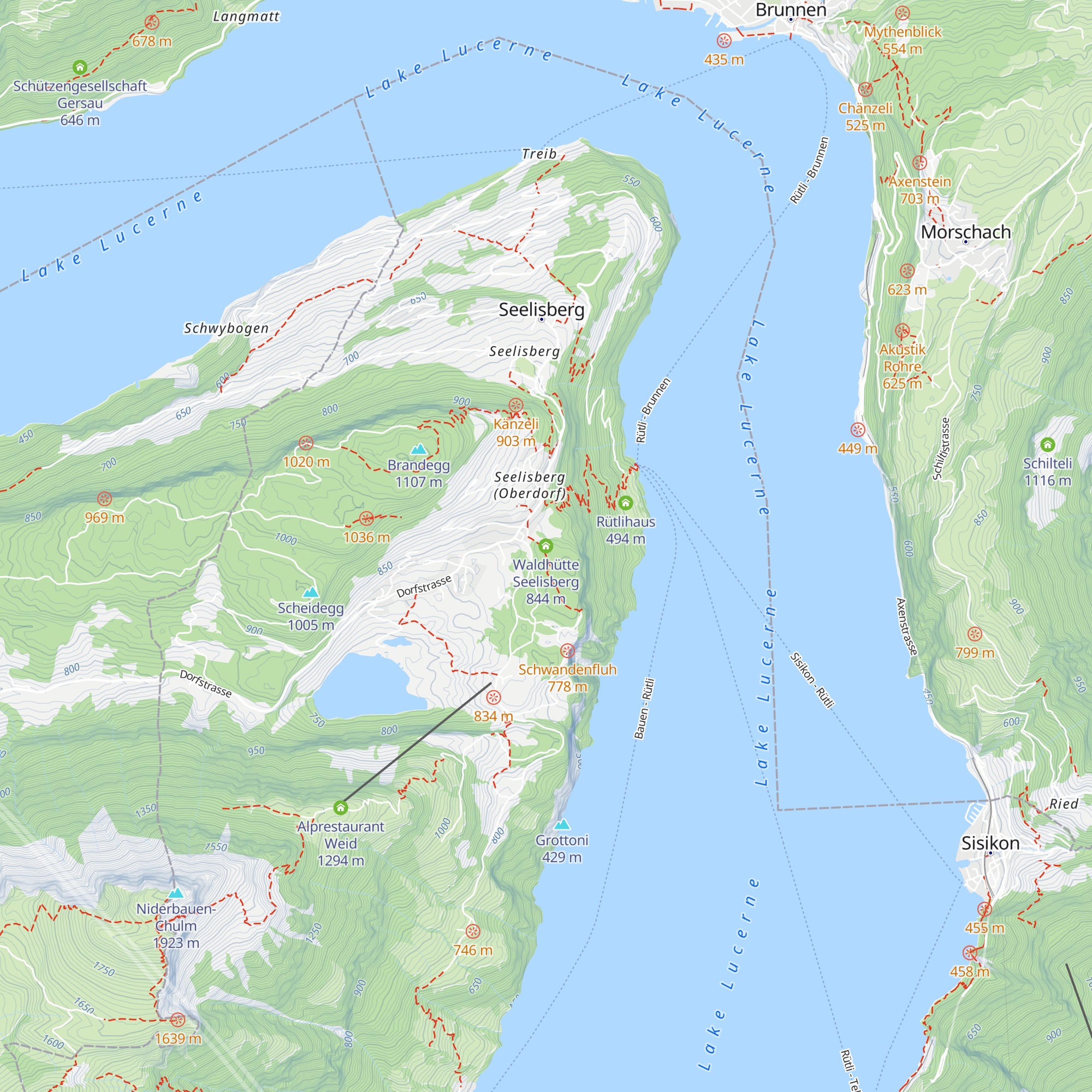 Waldhütte Seelisberg map