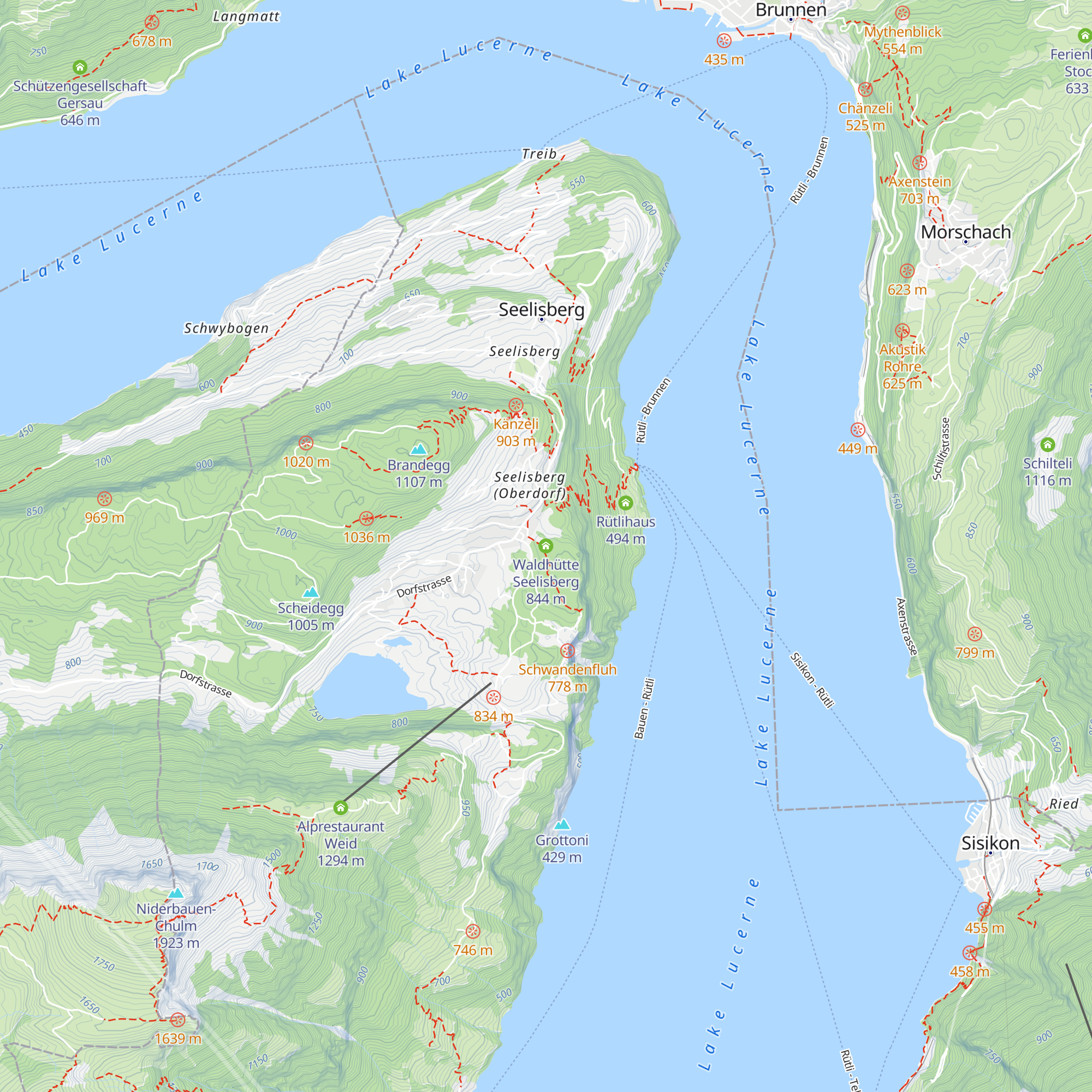 Waldhütte Seelisberg map