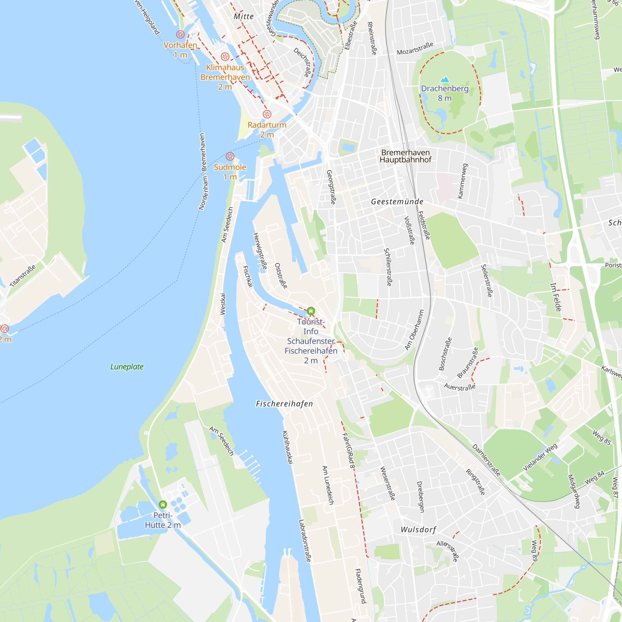 Tourist-Info Schaufenster Fischereihafen map