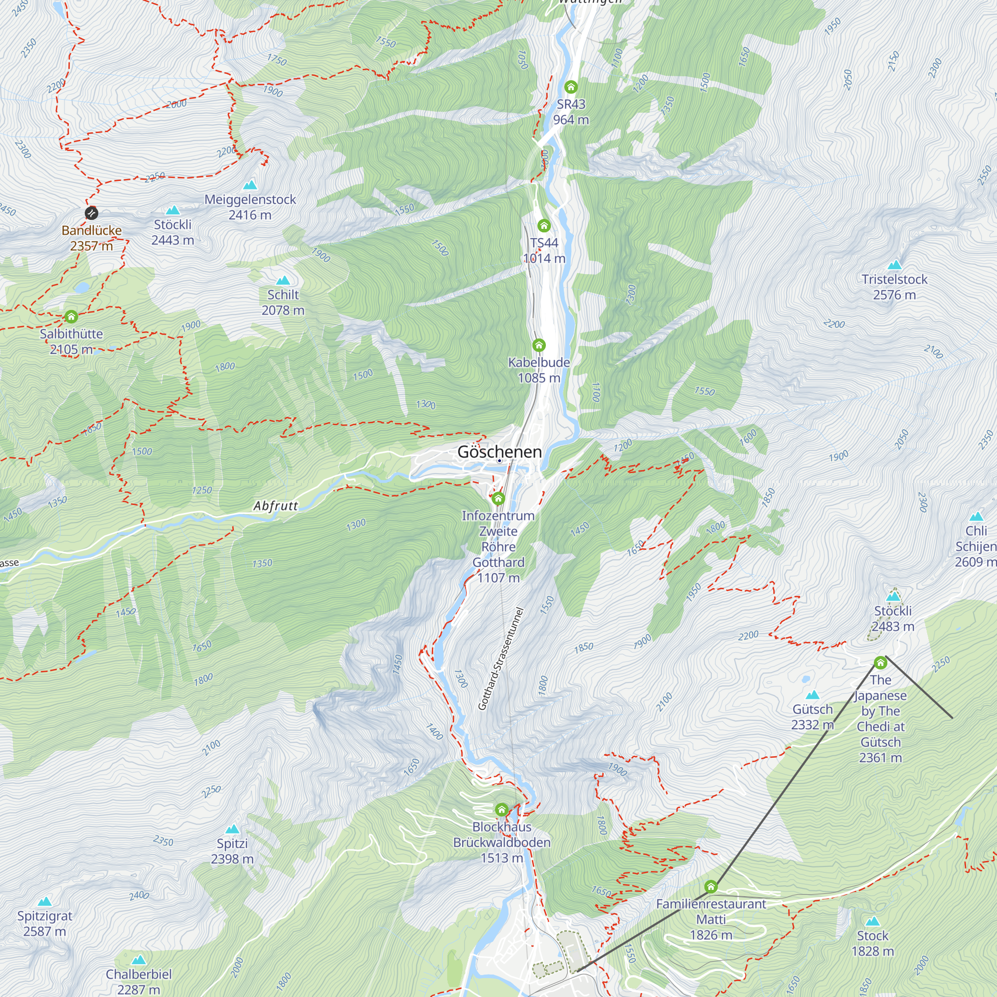 Infozentrum Zweite Röhre Gotthard map