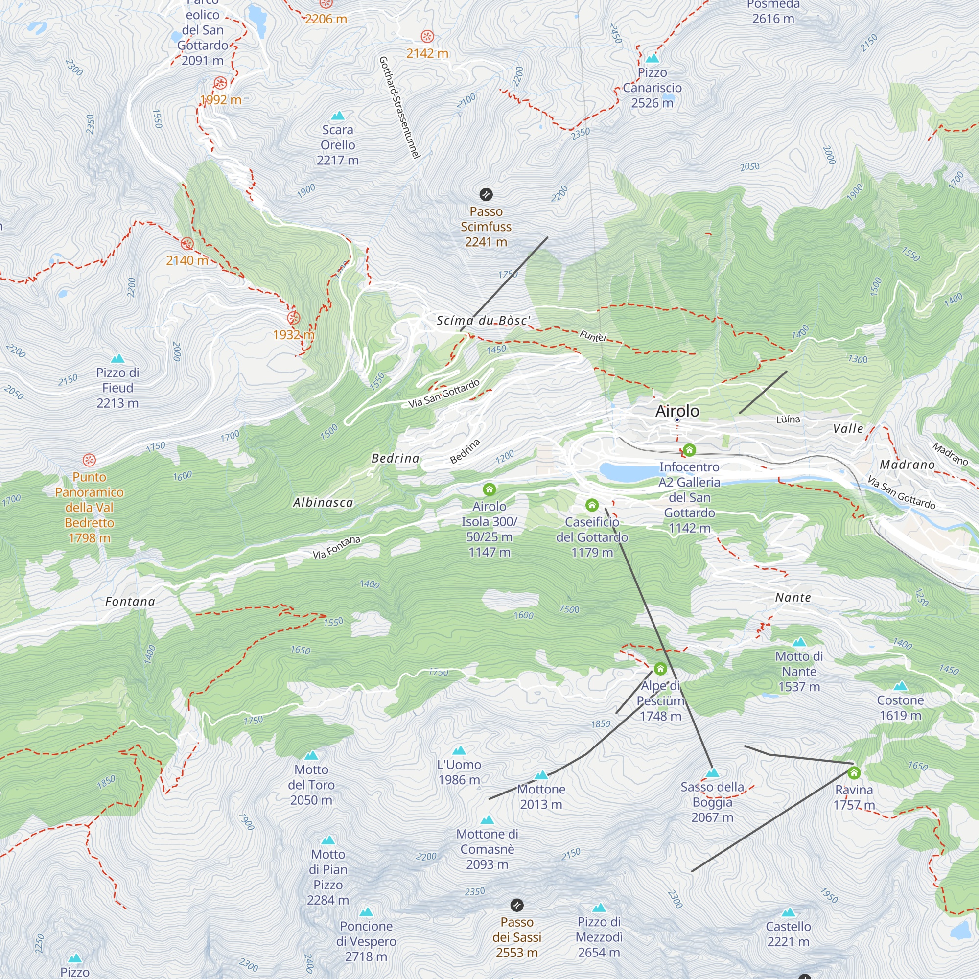 Airolo Isola 300/50/25 m map