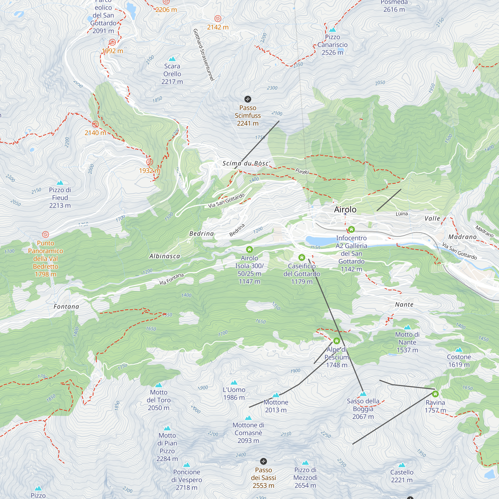 Airolo Isola 300/50/25 m map