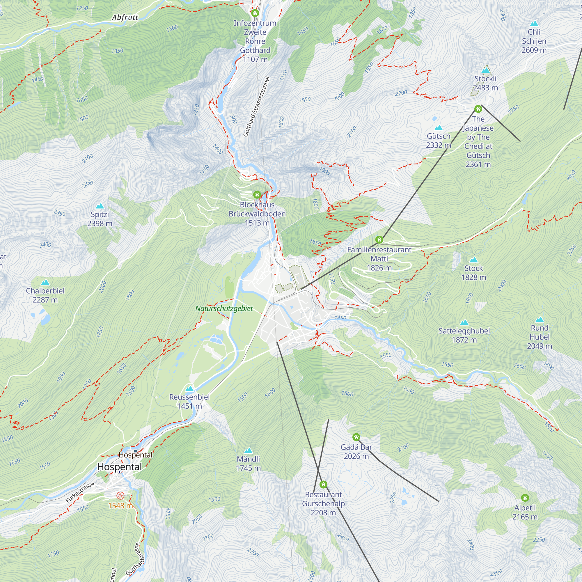 MGB-Reisezentrum Andermatt map