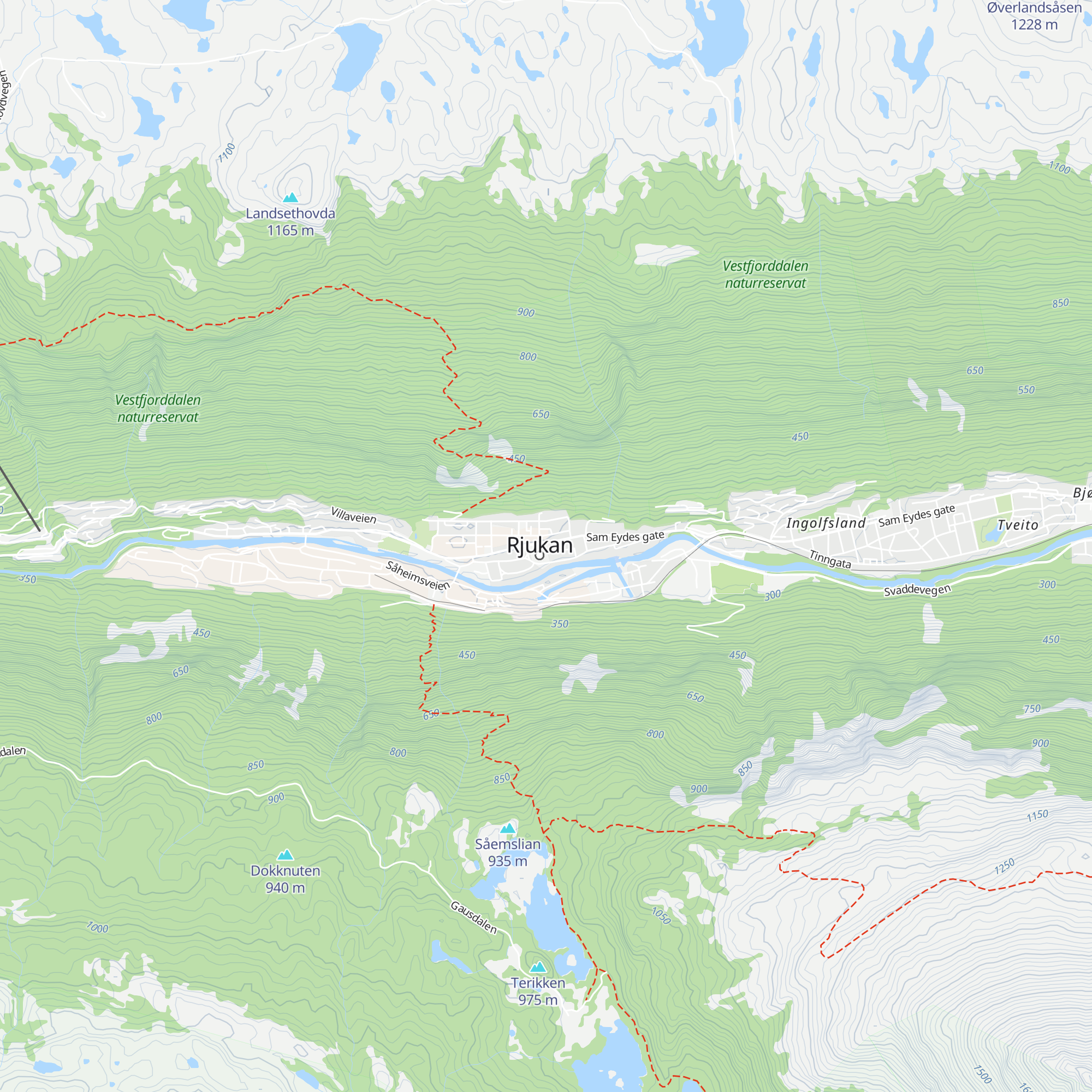 Rjukan Turistkontor map