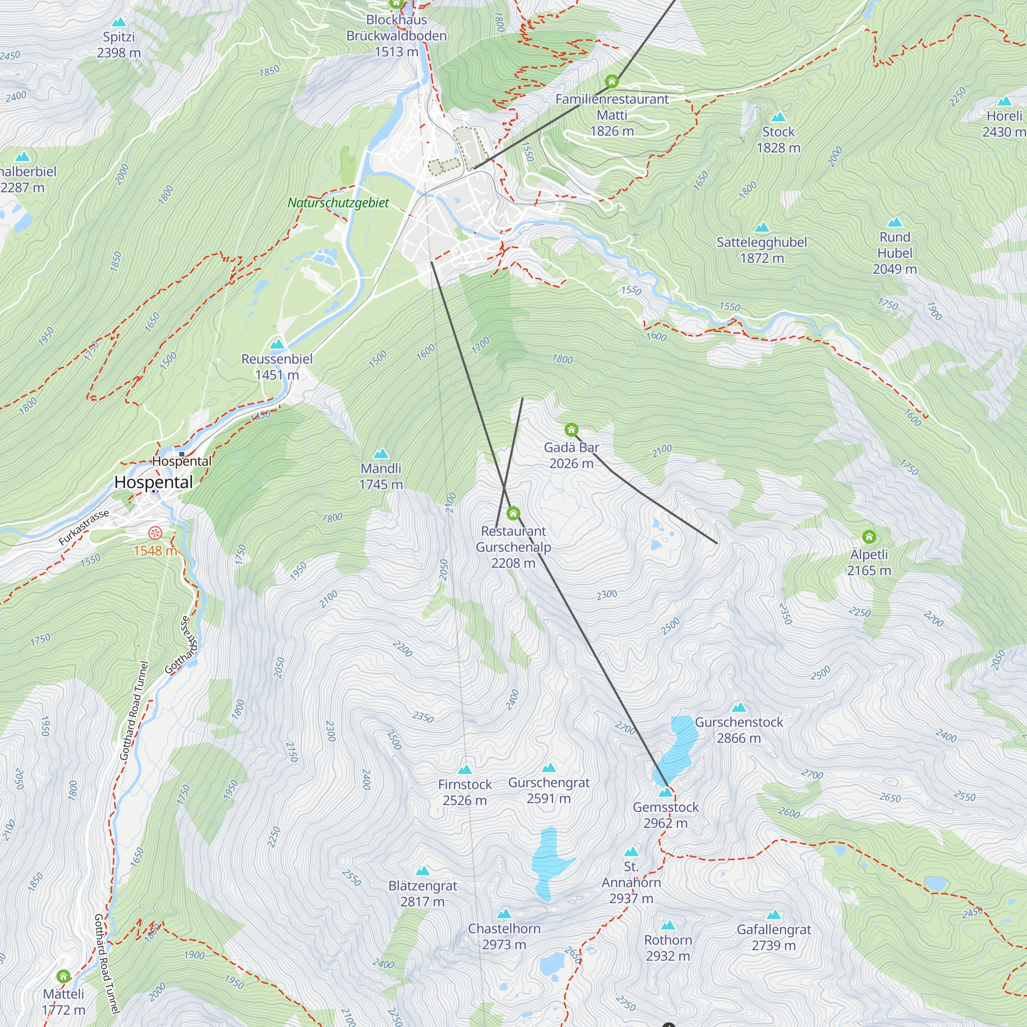 Restaurant Gurschenalp map