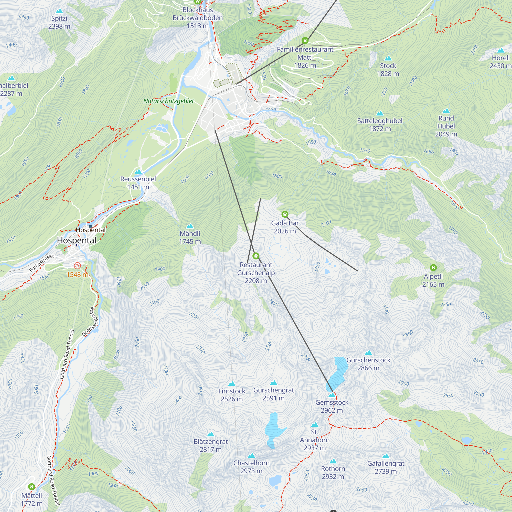 Restaurant Gurschenalp map