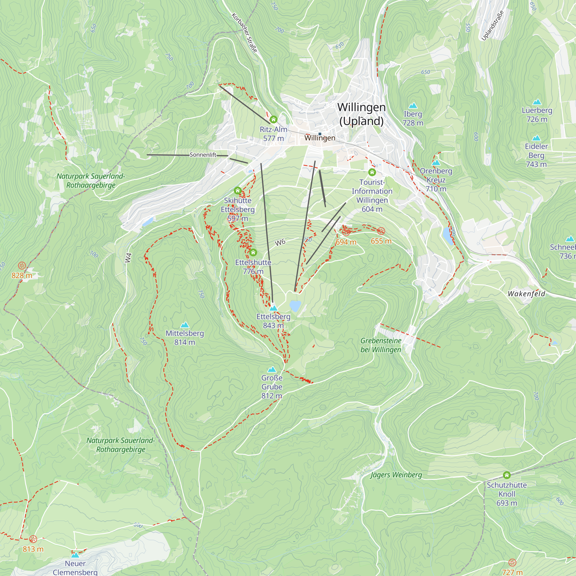 Ettelsberg-Hütte map
