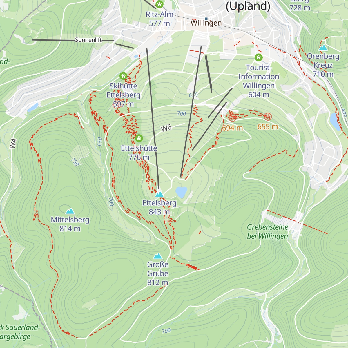 Ettelsberg-Hütte map