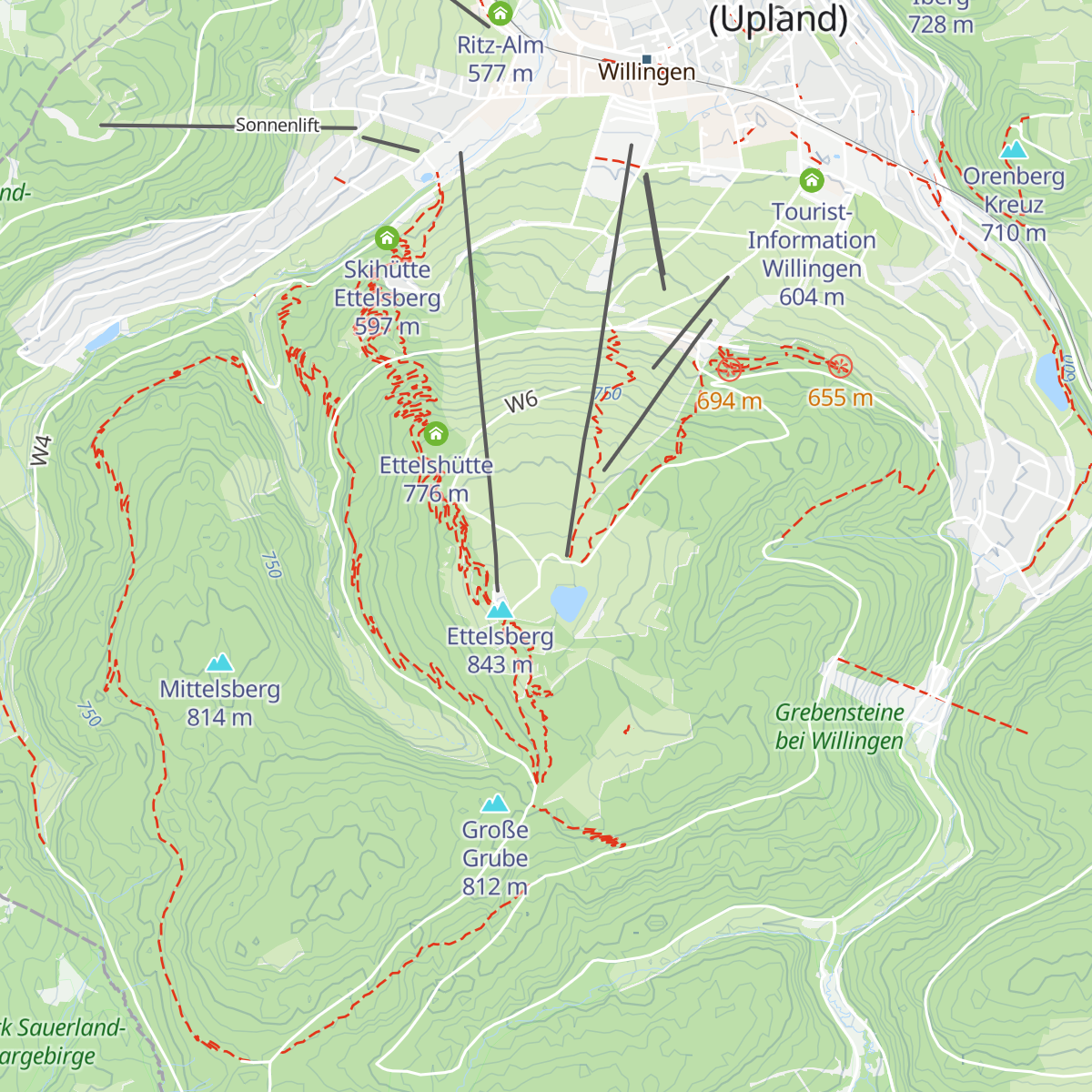 Ettelsberg-Hütte map