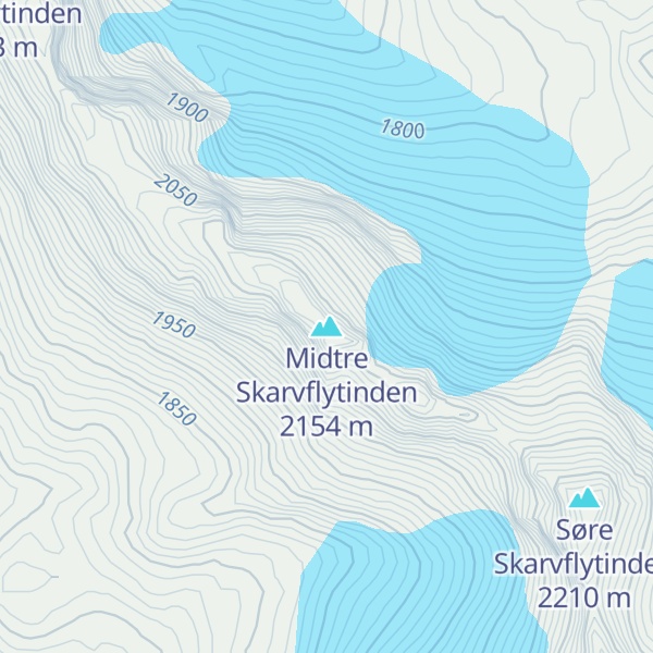 Map of Midtre Skarvflytinden