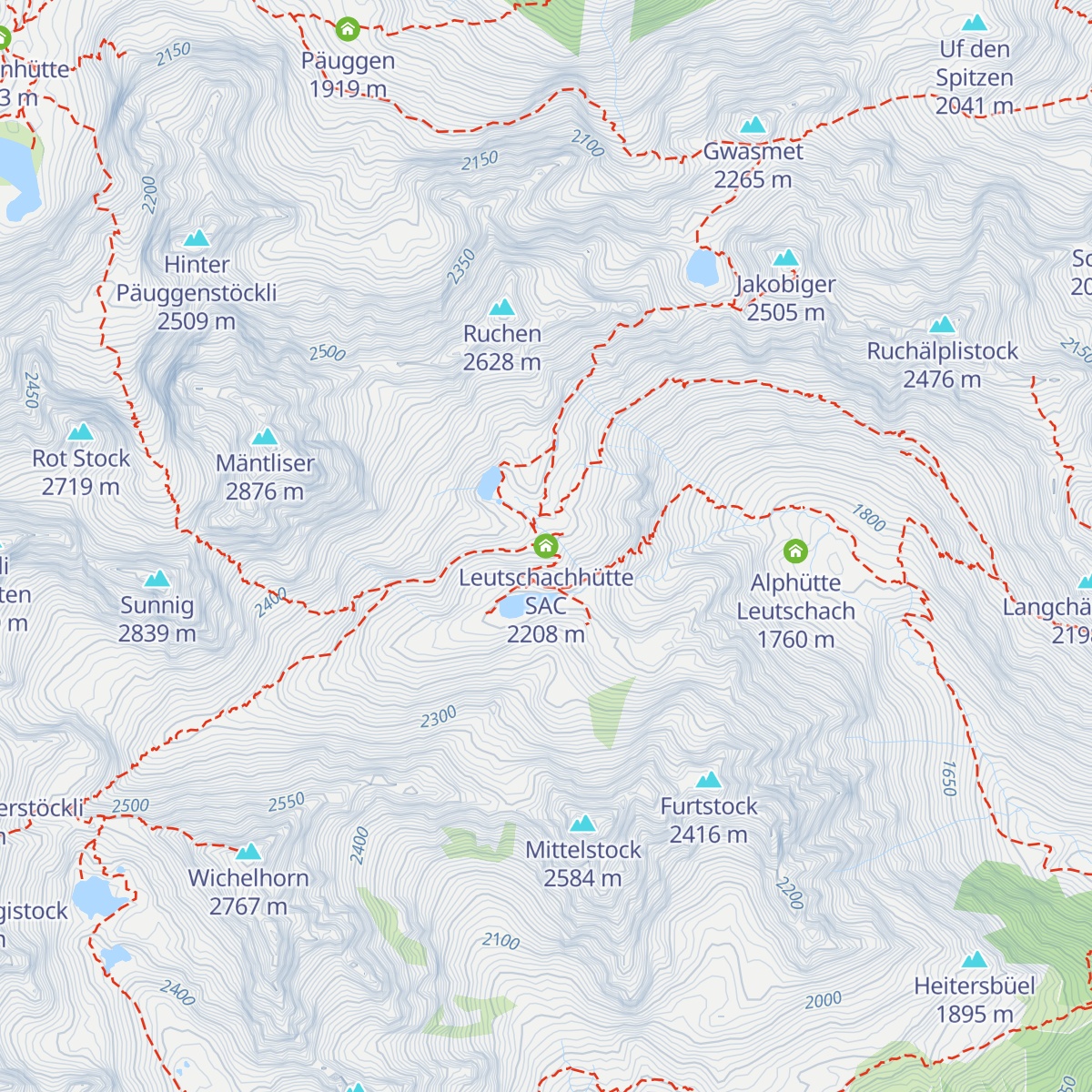 Leutschachhütte SAC map
