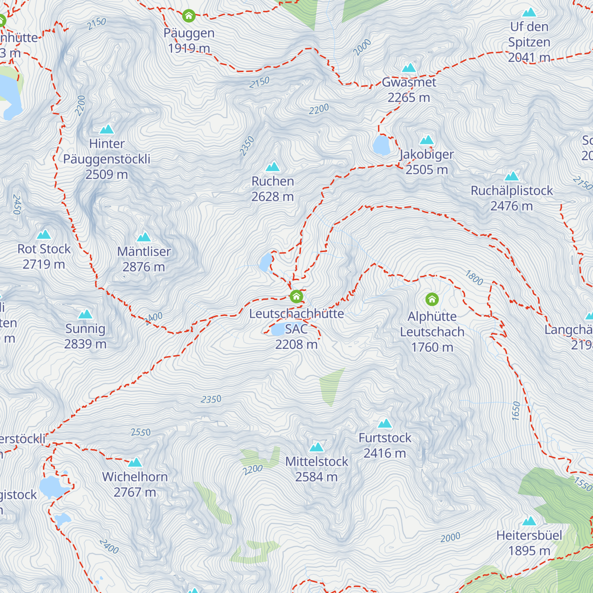 Leutschachhütte SAC map