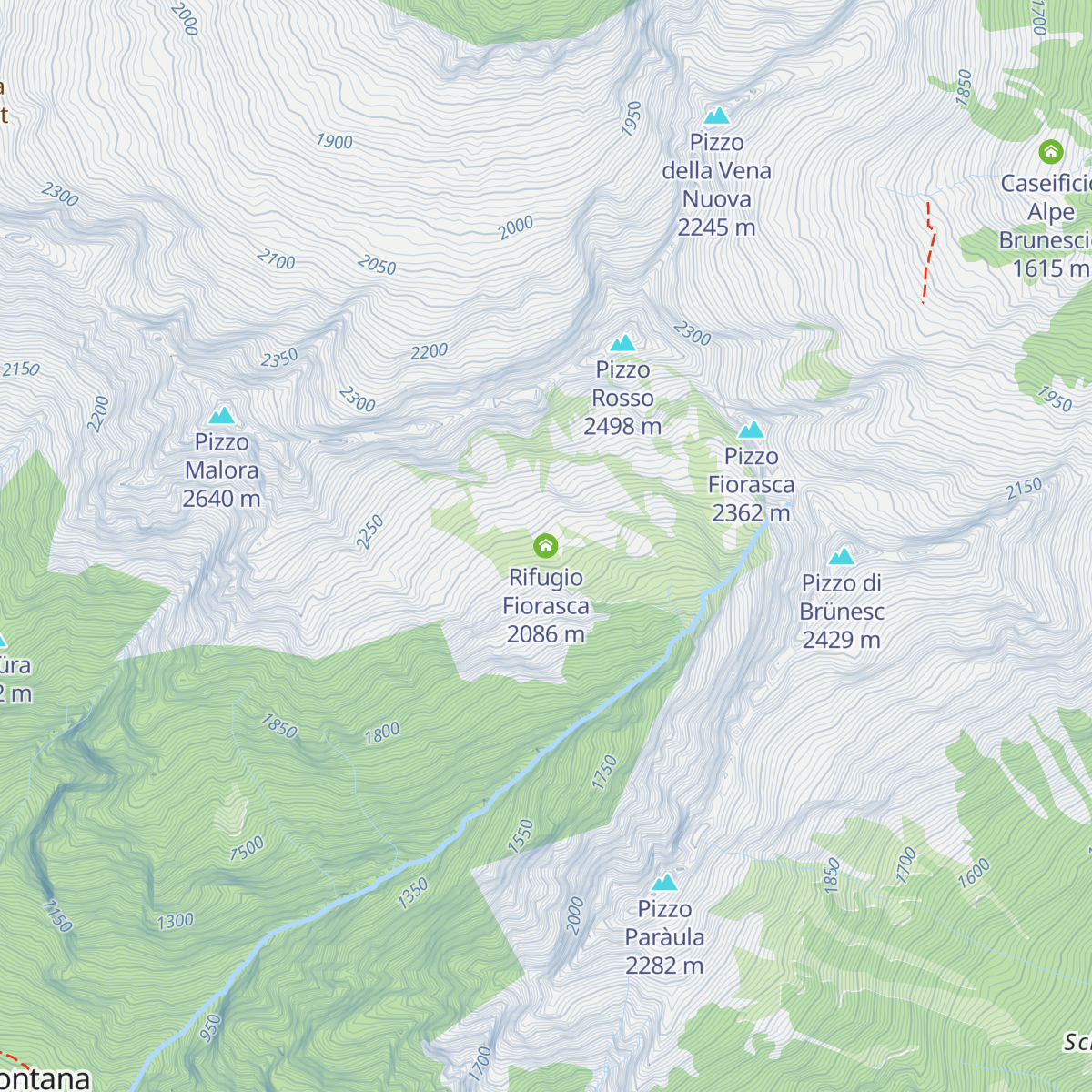 Rifugio Fiorasca map