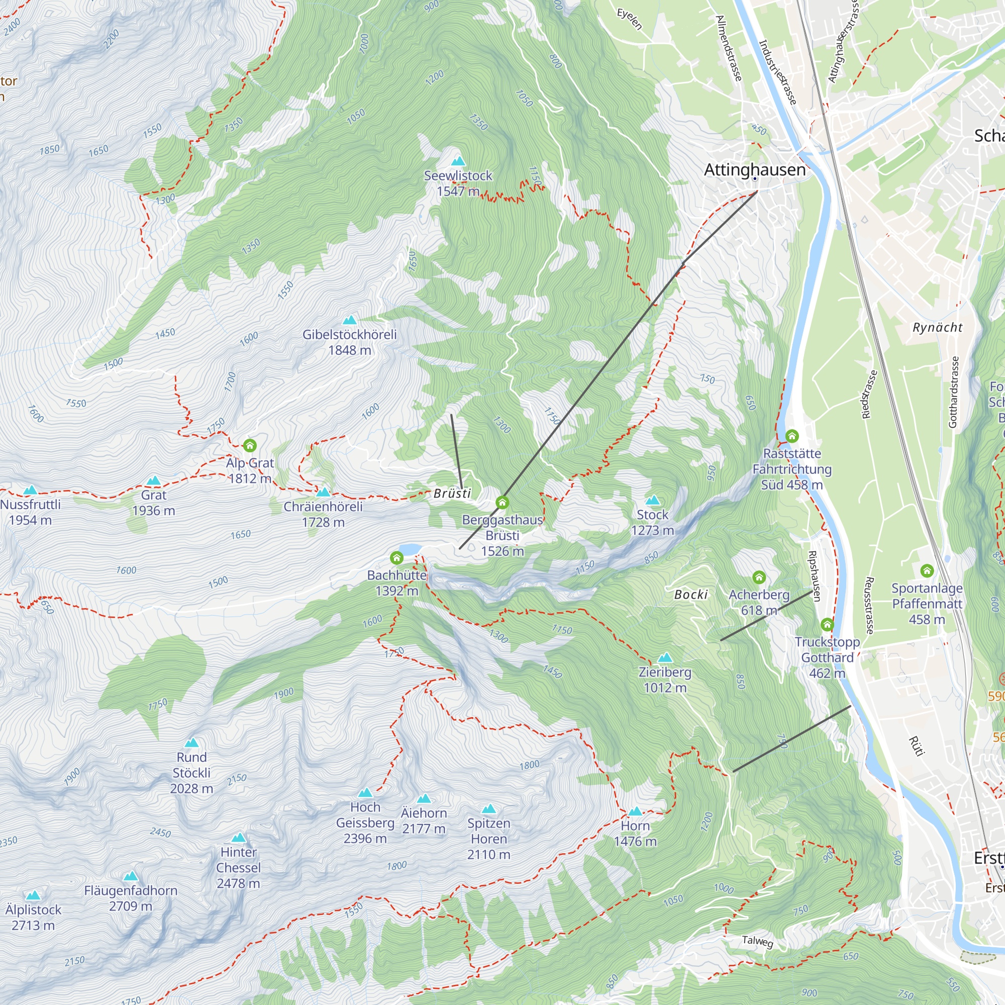 Berggasthaus Brüsti map