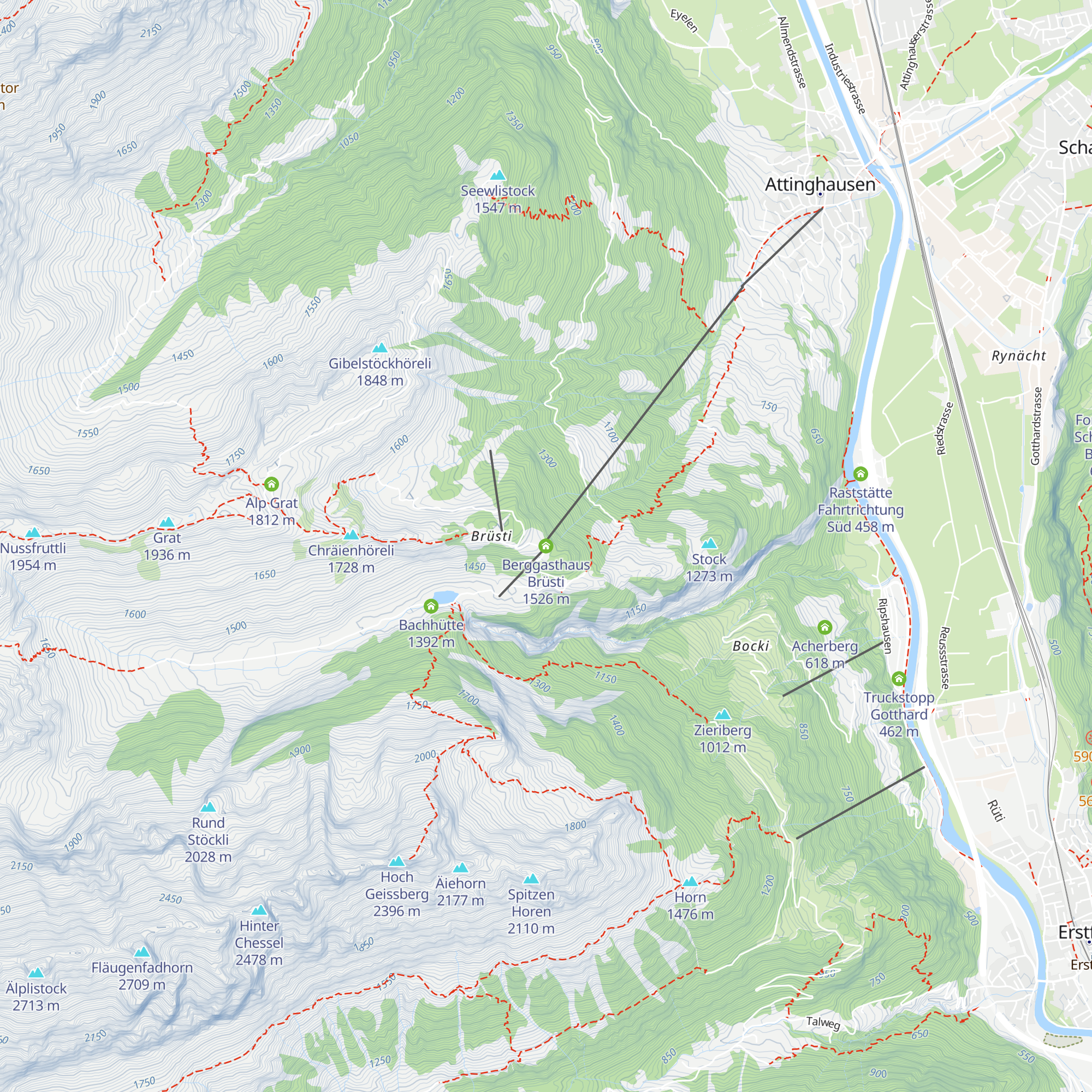 Berggasthaus Brüsti map