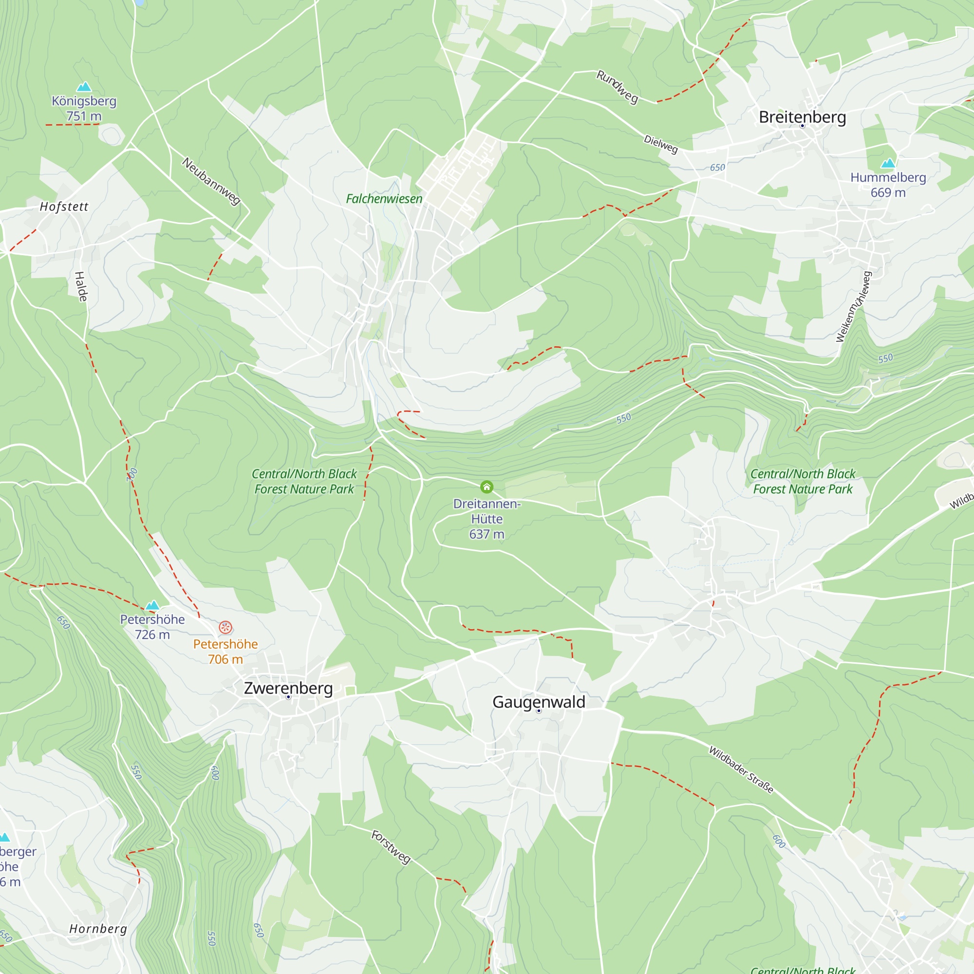 Dreitannen-Hütte map
