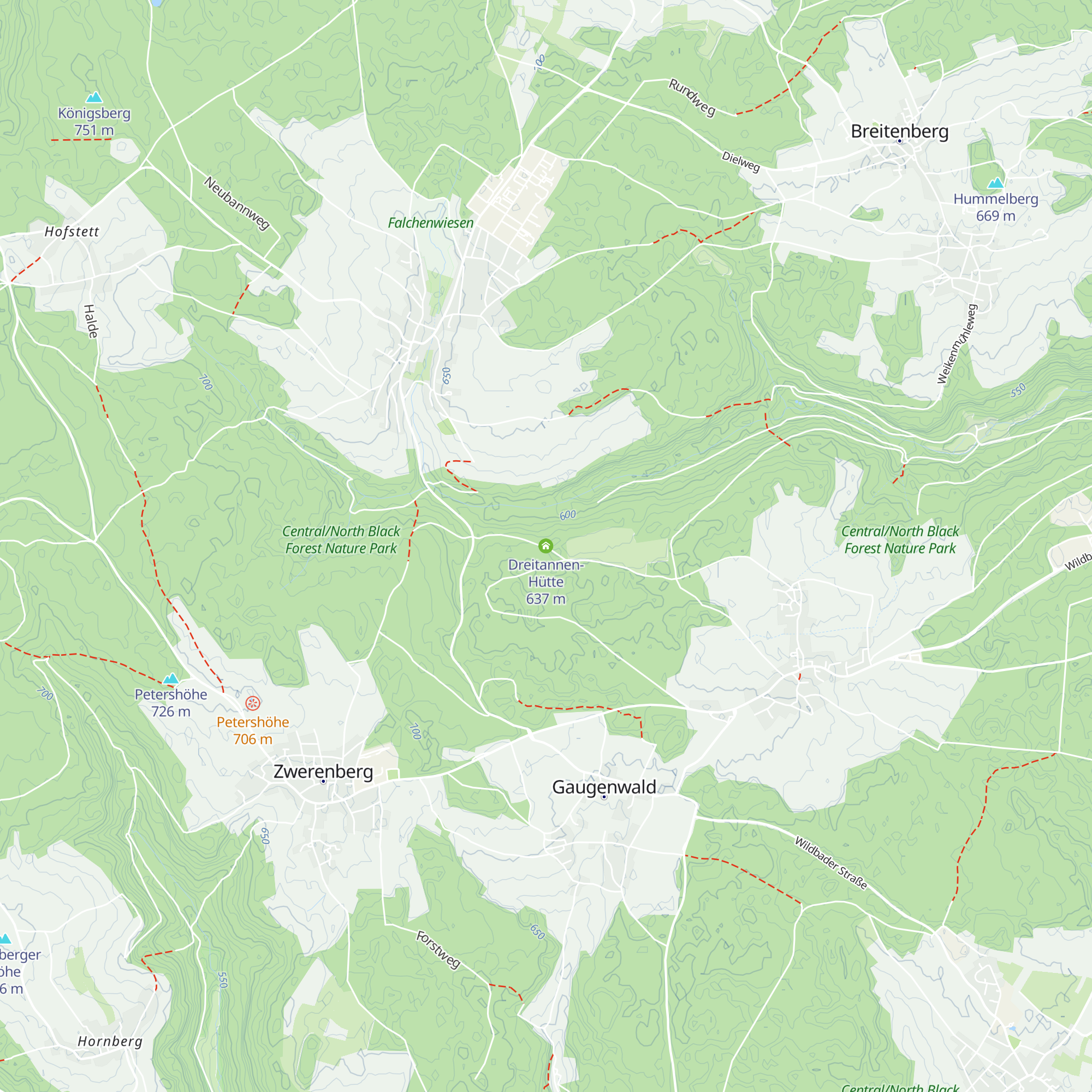 Dreitannen-Hütte map