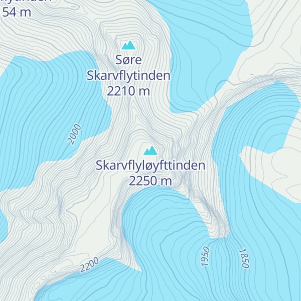 Map of Skarvflyløyfttinden