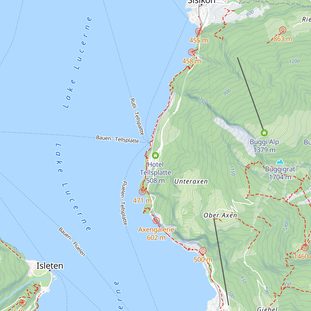 Hotel Tellsplatte map