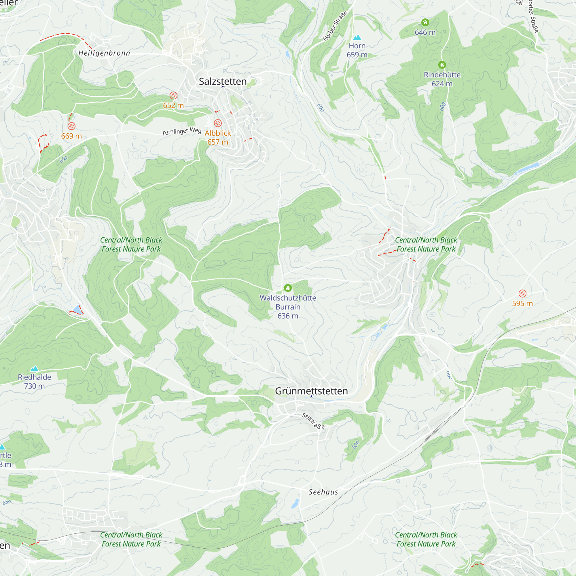 Waldschutzhütte Burrain map