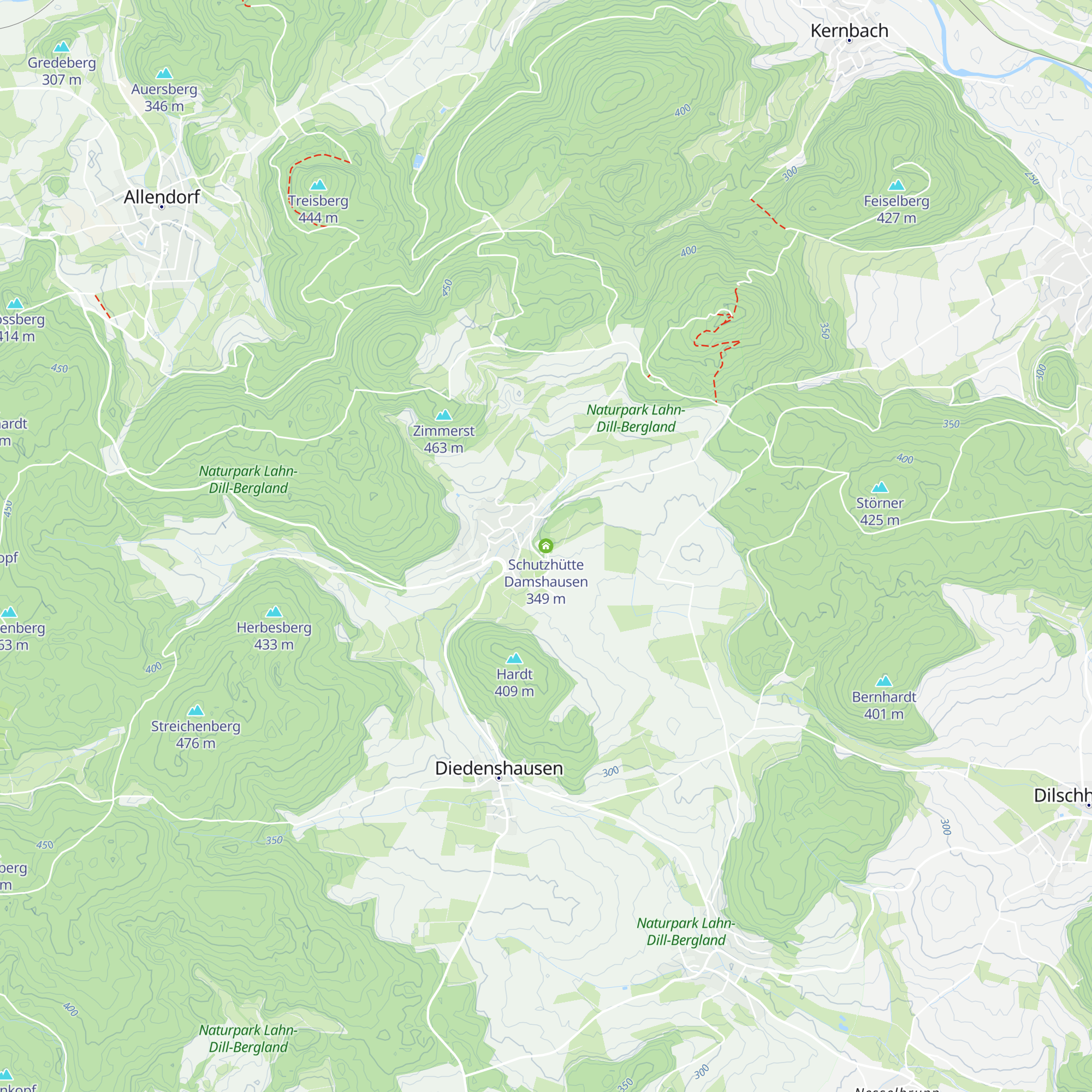 Schutzhütte Damshausen map