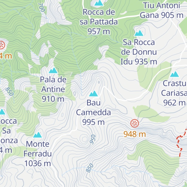 Map of Bau Camedda