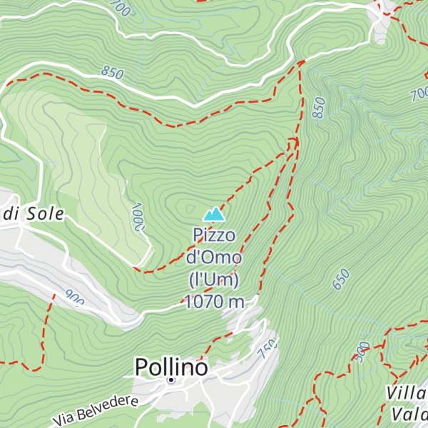 Map of Pizzo d'Omo (l'Um)